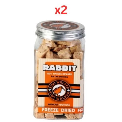 Kiwi Walker Freeze Dried Grain Free Snack Rabbit Cubes Dog & Cat Treats 75G (Pack of 2)