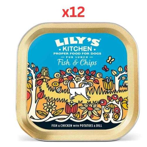 Lily's Kitchen Fish & Chips Wet Dog Food - 150G (Pack of 12)