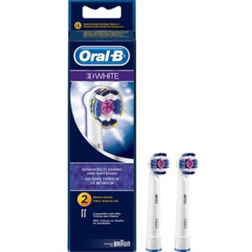Braun Oral-B EB 18-2 - 3D White Brush Heads To Remove Stains & Whitening, Compatible With All Oral-B Rechargeable Handles