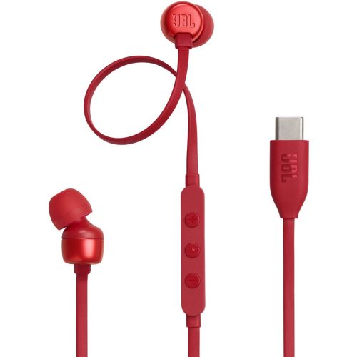 JBL Tune 310C Headphones Wired In-Ear Headphones Pure Bass Sound, Microphone and USB-C Port- Red