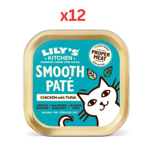 Lily’s Kitchen Smooth Pate Chicken with Tuna Wet Cat Food 85G (Pack of 12)