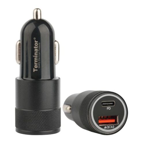 Terminator USB Car Charger with 36W Fast Charging USB-A (QC3) - TUSBCC  01-36W