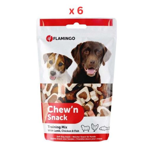 Flamingo Chew'n Snack Soft Training Mix Dog Treats 150g Pack Of 6