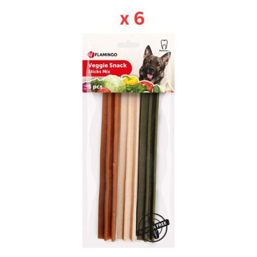 Flamingo Veggie Snack Sticks Mix Dog Treats 150g Pack Of 6