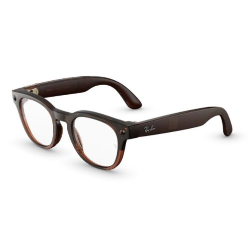 Ray-Ban Meta Scriber Gen 2 Smart Glasses (Transparent Umber Frame, Clear Lenses, 49mm)