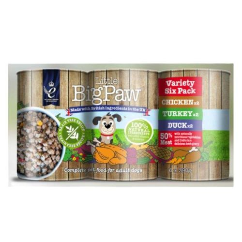 Little Big Paw Variety Pack Adult Wet Dog Food 6x390g