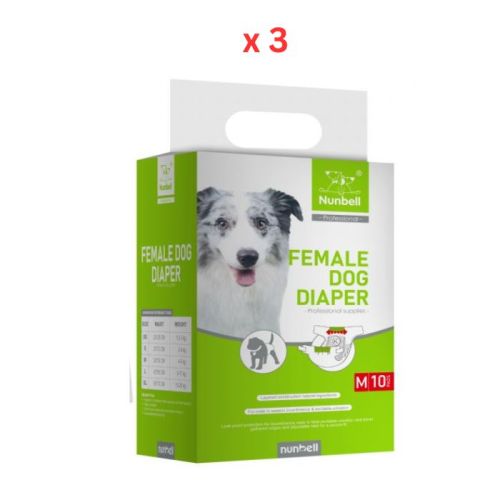 Nunbell Female Dog Diapers M Size Pack Of 3