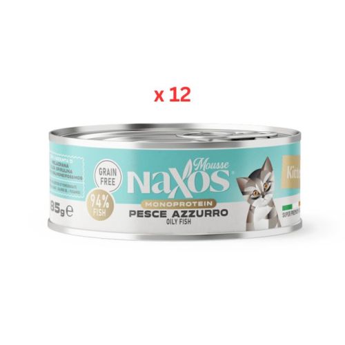 Naxos Kitten Grain Free Monoprotein Oily Fish Mousse 85g (Pack of 12)