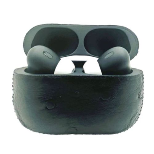  Customized  Apple AirPods Pro 3 Leather Ostrich Black 