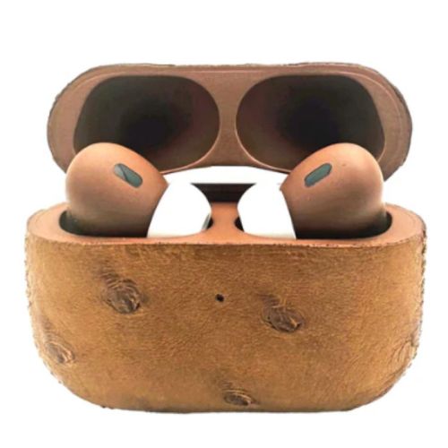  Customized  Apple AirPods Pro 3 Leather Ostrich Brown 