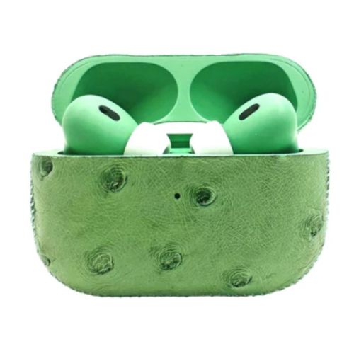  Customized  Apple AirPods Pro 3 Leather Ostrich Green 