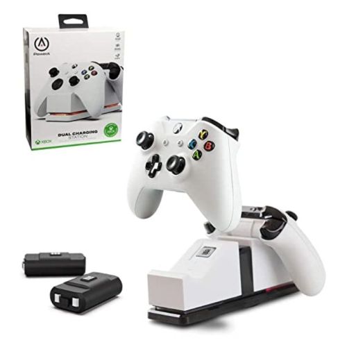 PowerA Dual  Wireless Controller Charging Station for Xbox White with Black Base