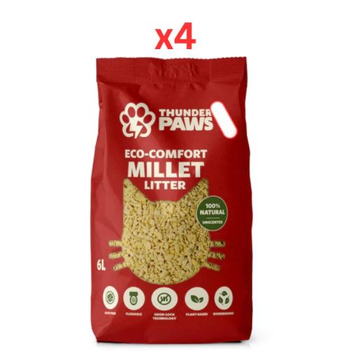 Thunder Paws Eco-Comfort Millet Cat Litter 2.5Kg (Pack of 4)