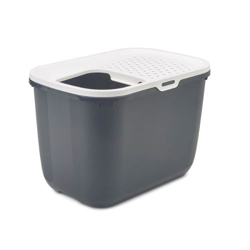 Savic Hop In Top Entry Cat Litter Tray - Anthracite