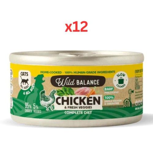 Wild Balance Chicken & Fresh Veggies Wet Cat Food 120G (Pack of 12)