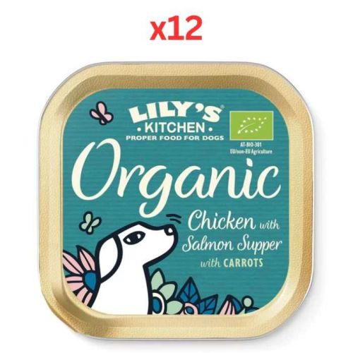 Lily's Kitchen Organic Chicken with Salmon Wet Dog Food 150G (Pack of 12)