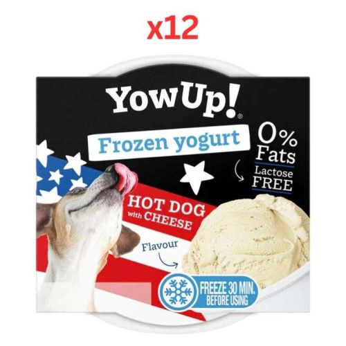 YowUp Frozen Yogurt Hot Dog Cheese Dog Wet Food 110G (Pack of 12) Dubai Delivery Only