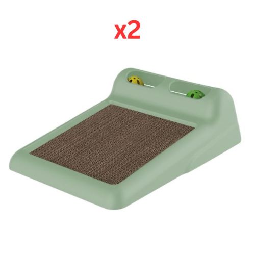 Georplast Flipper Cat Toy & Scratcher - Green (Pack Of 2)