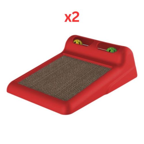 Georplast Flipper Cat Toy & Scratcher - Red (Pack Of 2)