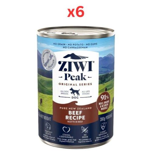 Ziwi Peak Beef Recipe Wet Dog Food 390G (Pack Of 6)