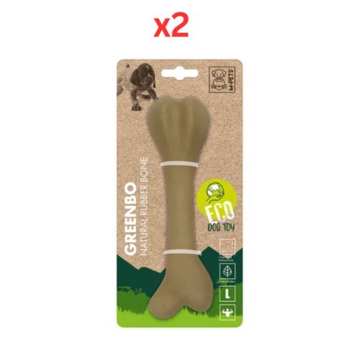 M-Pets Greenbo Natural Rubber Bone Dog Toy Large (Pack of 2)