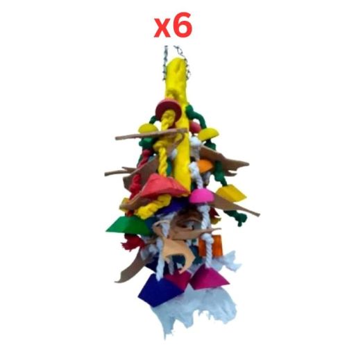 Pets Club Natural Wooden Bird Toy H-55 Cm, W-12 Cm (Pack of 6)