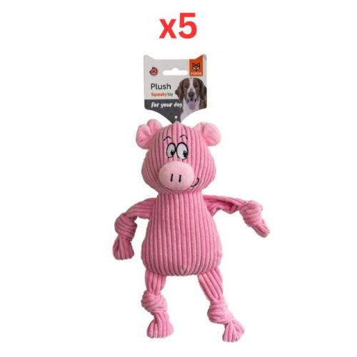 FOFOS Fluffy Pig Dog Toy (Pack of 5)