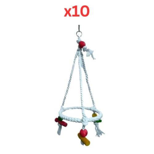 Pets Club Natural Wooden Bird Toy H-19 Cm, W-16Cm (Pack of 10)