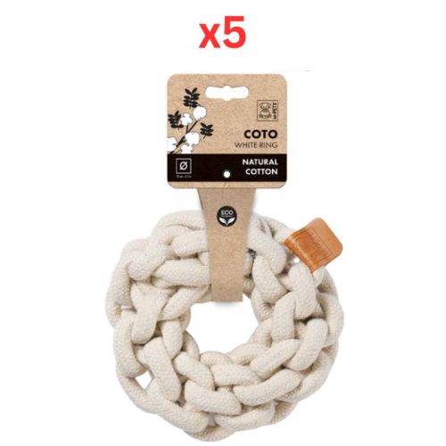 M-Pets Coto White Ring Small Eco Friendly Dog Toy (Pack of 5)