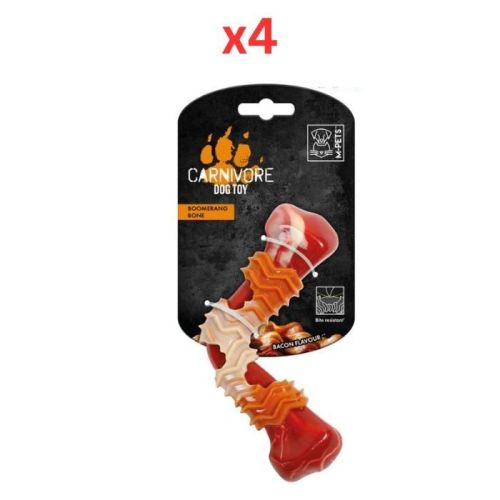 M-Pets Carnivore Boomerang Bone L Dog Toy (Pack of 4)