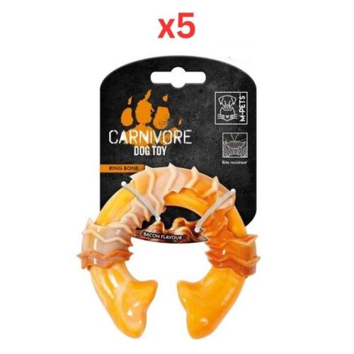 M-Pets Carnivore Ring Bone S Dog Toy (Pack of 5)