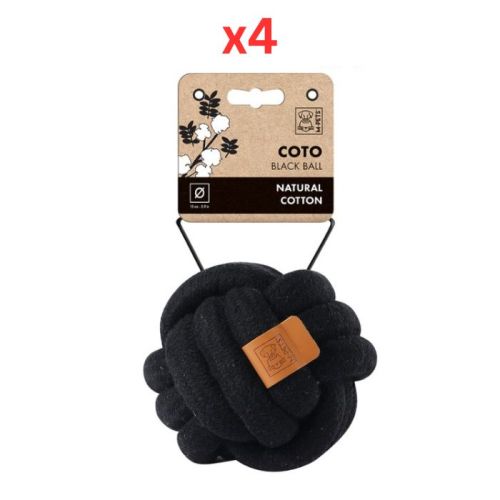 M-Pets Coto Black Ball Large Eco Friendly Dog Toy (Pack of 4)