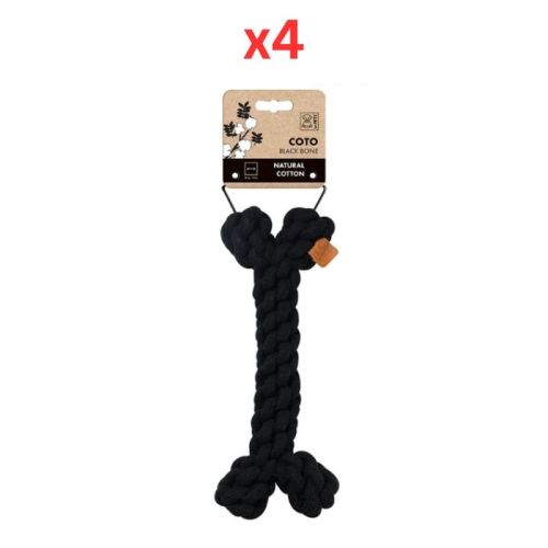 M-Pets Coto Black Bone Large Eco Friendly Dog Toy (Pack of 4)