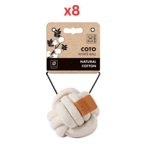 M-Pets Coto White Ball Medium Eco Friendly Dog Toy  (Pack of 8)