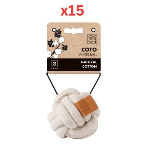 M-Pets Coto White Ball Small Eco Friendly Dog Toy (Pack of 15)