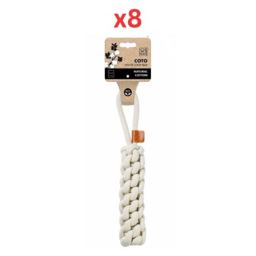 M-Pets Coto White Loop Bar Large Eco Friendly Dog Toy (Pack of 8)
