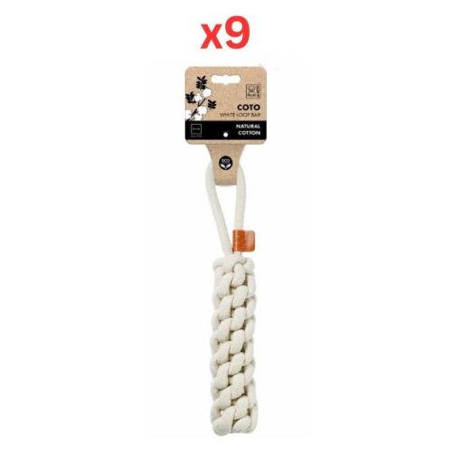 M-Pets Coto White Loop Bar Small Eco Friendly Dog Toy (Pack of 9)