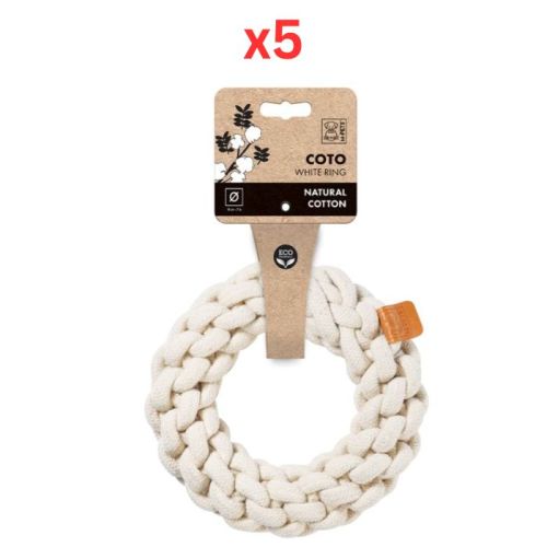 M-Pets Coto White Ring Large Eco Friendly Dog Toy (Pack of 5)