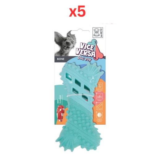 M-Pets Vice Versa Bone Beef Flavor Dog Toy Small - (Pack of 5)