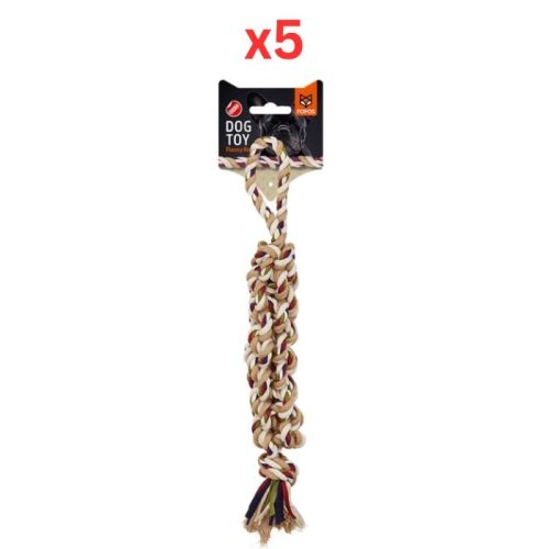 Fofos Braided Flossy Rope Dog Toy (Pack of 5)