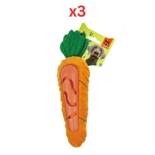 Fofos Cute Carrot Treat Dispensing Dog Toy (Pack of 3)