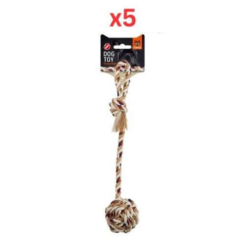 Fofos Flossy Rope With Ball Dog Toy (Pack of 5)