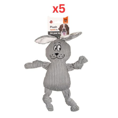 Fofos Fluffy Rabbit Dog Toy (Pack of 5)