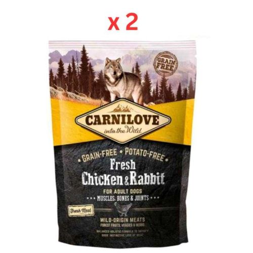 Carnilove Fresh Chicken & Rabbit For Adult Dogs 1.5kg (Pack Of 2)
