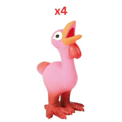 Trixie Latex Hen Toy For Dogs Pink - 14Cm (Pack Of 4)
