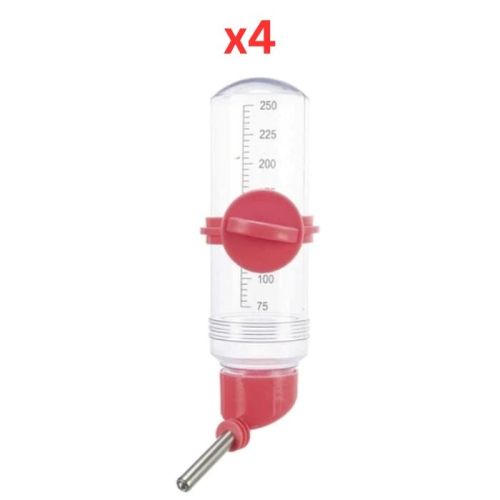 Trixie Clear Waterbottle For Small Pets - Pink 250ml (Pack Of 4)