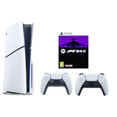 Sony PlayStation 5 Console Disc Slim 1TB with Extra Controller (INT Edition) and EA Sports F1 2024 PS5