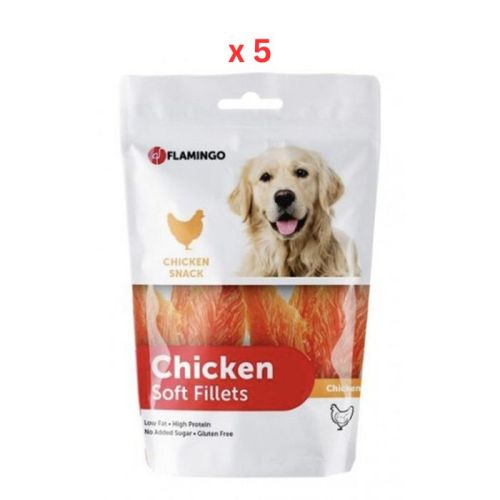 Flamingo Hapki Chicken Soft Fillets Dog Treats 170g Pack Of 5