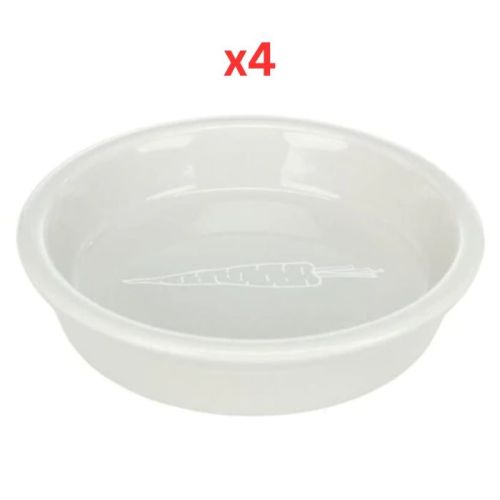 Trixie Ceramic Bowl For Rabbit - Grey 14cm (Pack Of 4)