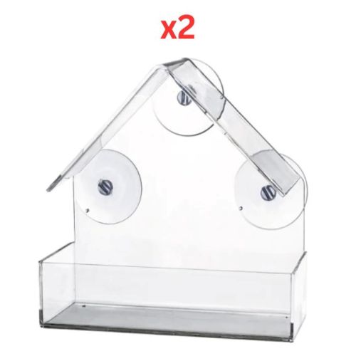 Trixie Transparent Bird Feeder For Window Pane - Transparent 225ml (Pack Of 2)